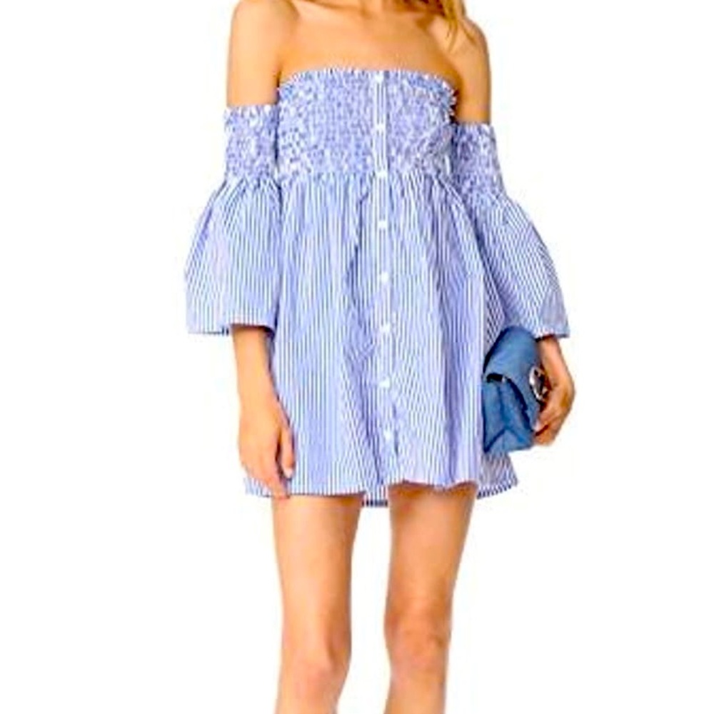 Faithful the Brand Hockney Blue Striped Dress Size 4